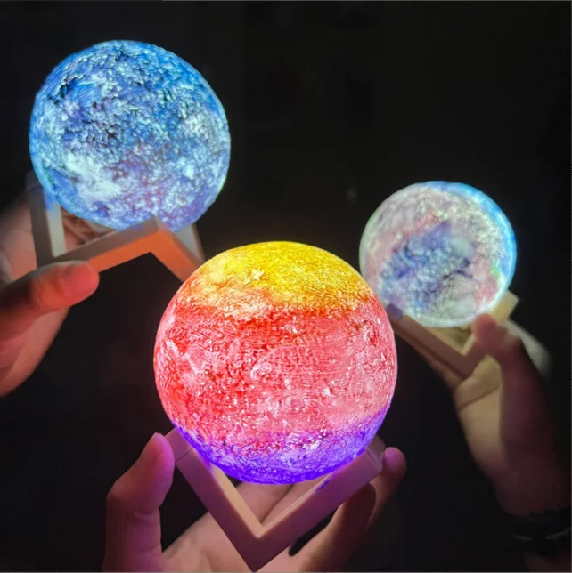 3D moon lights Simulated children kids room bedroom decorative night lamp