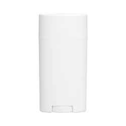 White 20g 50g Oval Flat Twist Up PCR RPP PP Sunblock Deodorant Stick Packaging Container Plastic Body Balm Bottle