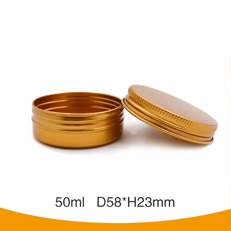 Wholesale aluminum cosmetic jars and pots for cosmetic packaging 30g Aluminum wax oil containers 15g 20g 25g 50g 100g