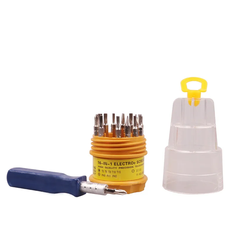 Supermarket Hand tools daily house multifunction 16 in 1 precision screw drivers bits sets phillips magnetic screwdriver set
