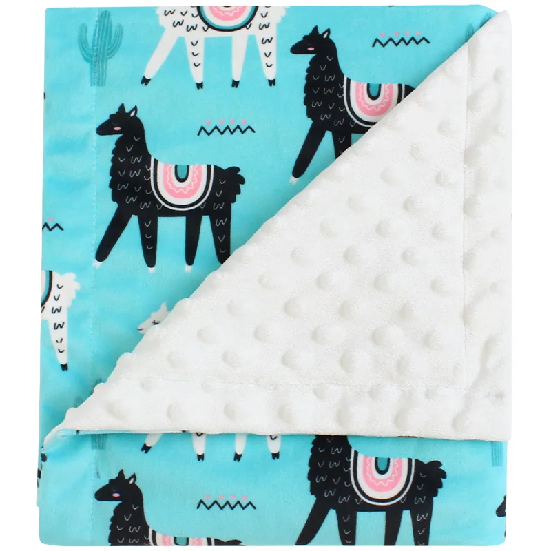 Newborn Growing 100% Polyester Super Soft Minky Flannel Fleece Baby Dot Blankets