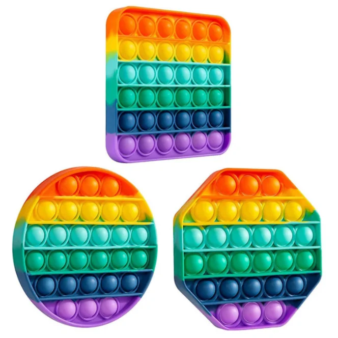  rainbow Bubble Popping its Fidget Sensory Toy Stress Reliever Adult Poping Educational