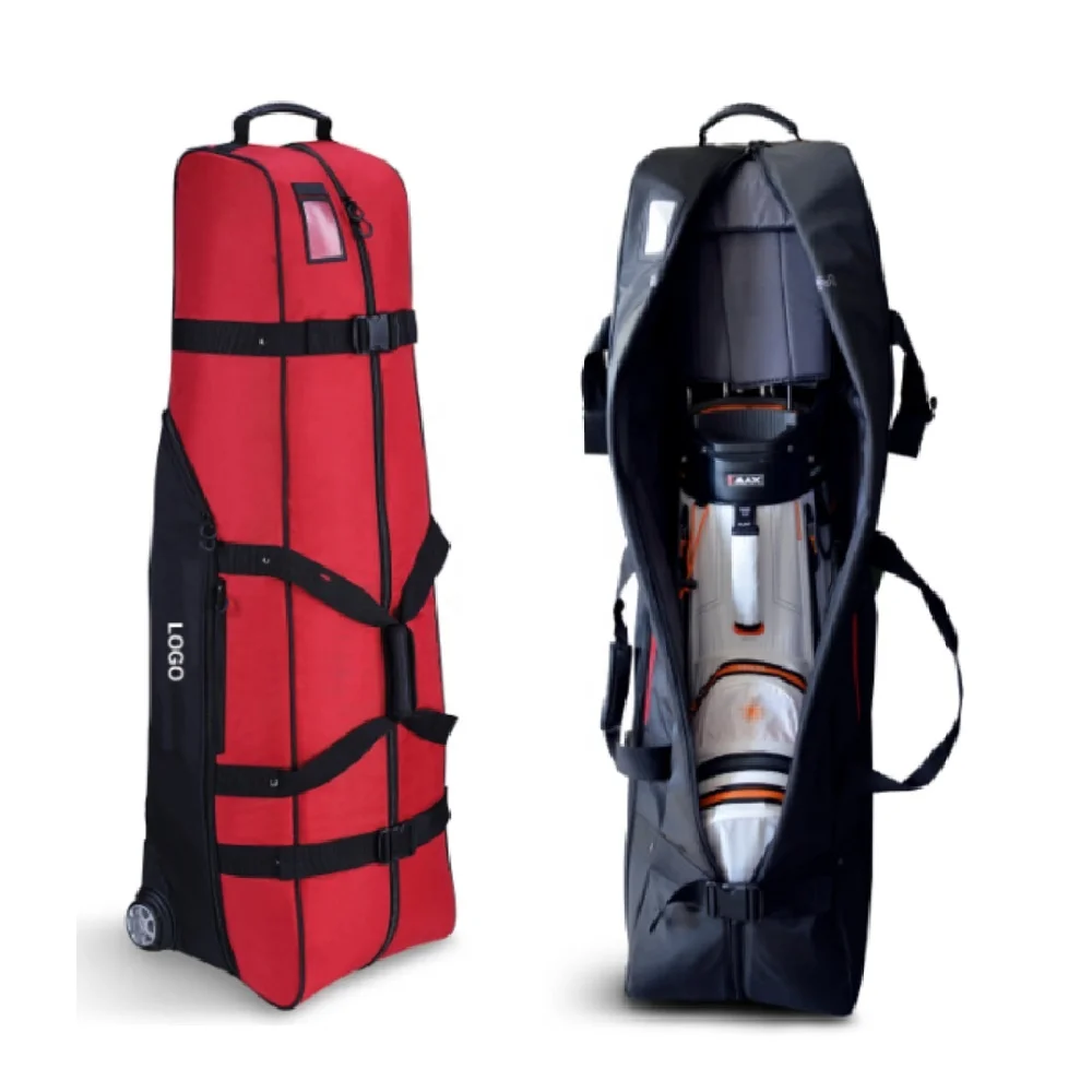 600D 900D 1680D Golf Travel Cover Black Red Grey Blue Professional Golfer Use Wheeled Bag Travel Custom Golf Bag With With Club