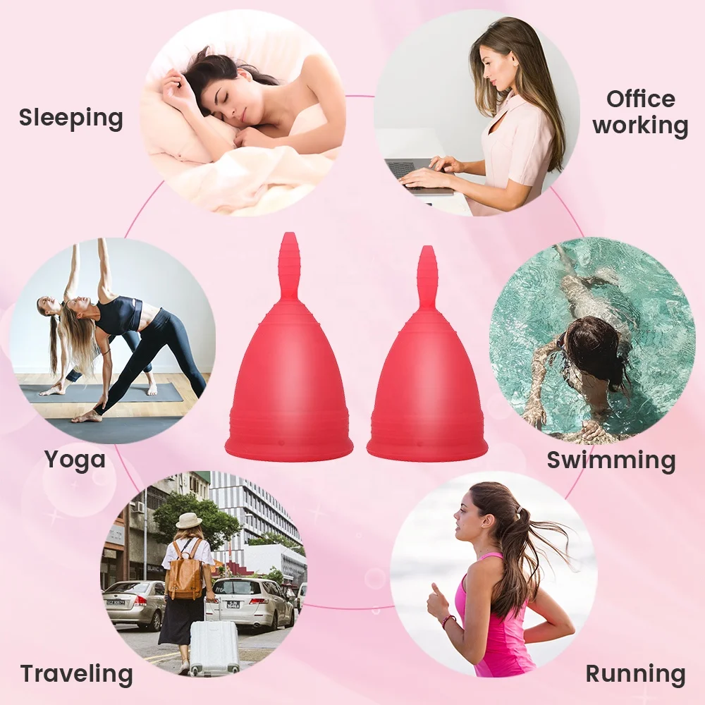 Medical Grade Silicone Menstrual Cup women Lady menstrual period Cup Coupe feminine hygiene menstrual cup