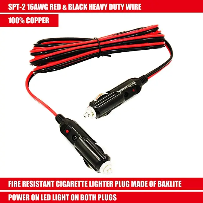 Wholesale Price 4mm2 16AWG Solar Panel Power Cable Wire 12V Car Cigarette Lighter Plug Charger Solar Connector With LED Light