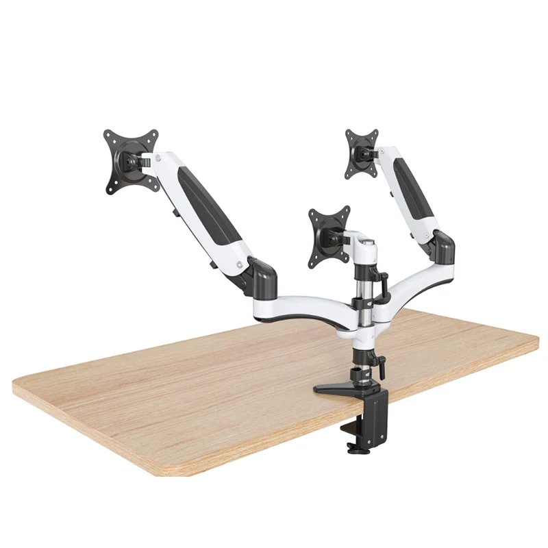 15--24'Aluminum Clamp Desk Gas Spring 3 Monitor holder Arm Monitor Stand
