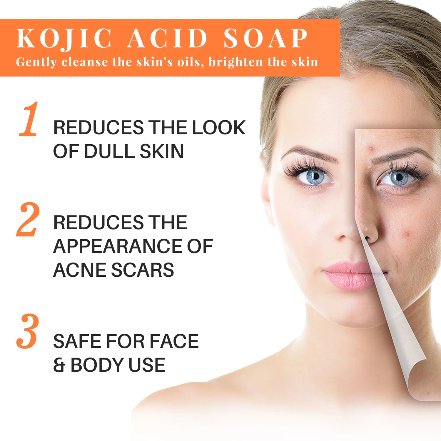 Private label 7 Days Whitening Skin Kojic Acid Soap Lightening Face Bleaching Body Bathing Whitening Kojic Acid Soap