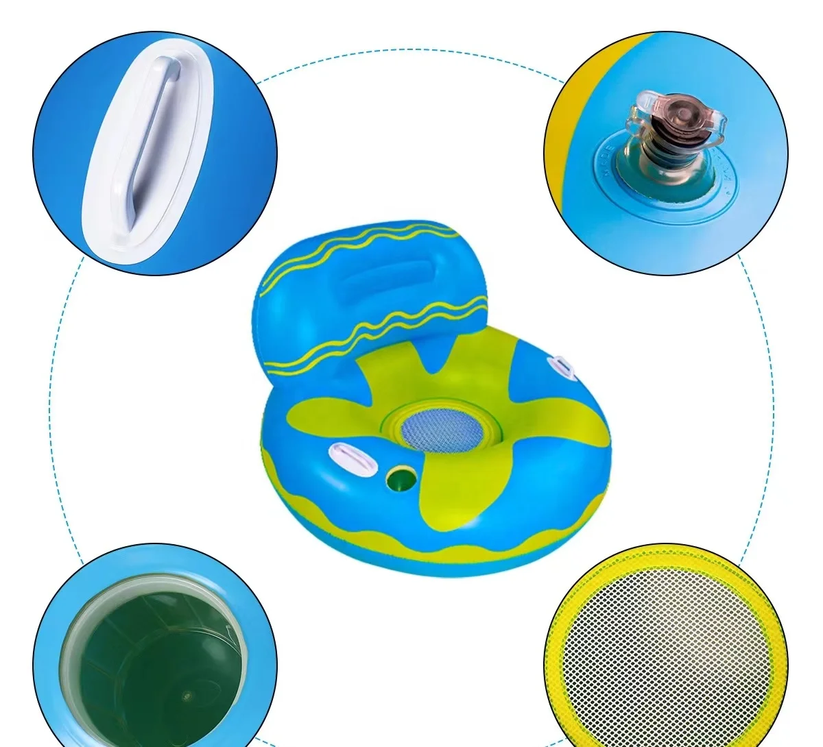 New custom inflatable backrest cup holder float water on the sofa recliner water float pad PVC