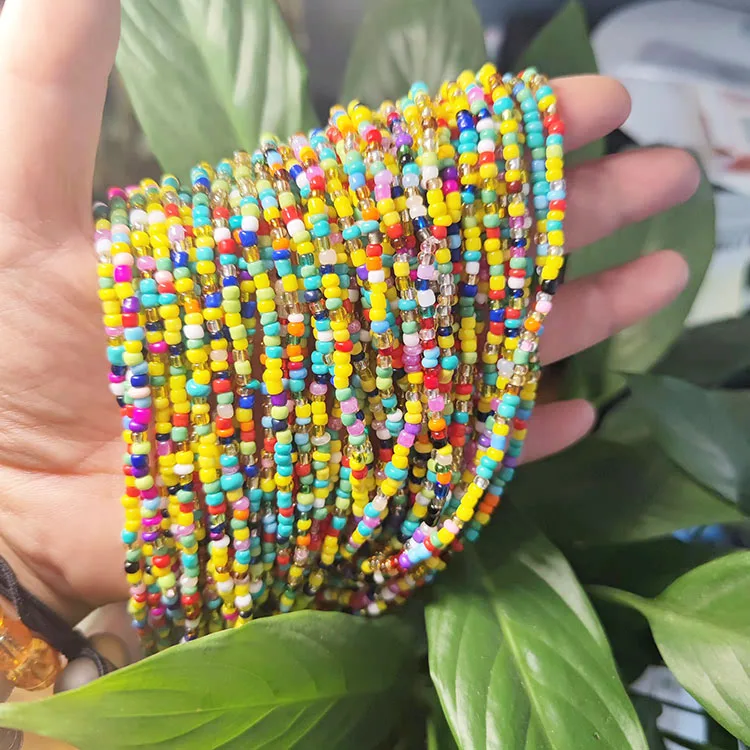  Бесплатная доставка яркие эластичные бусины на талию Over300PCS для веса в африканском стиле