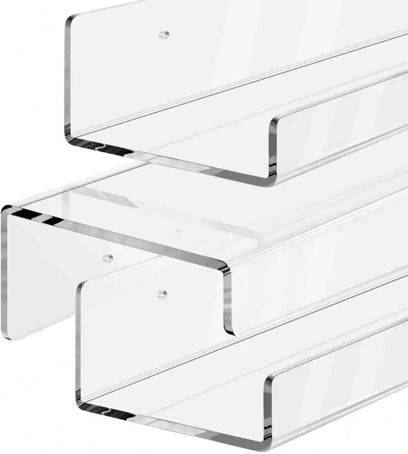 clear Acrylic Wall Ledge floating stacking Shelves  for wall