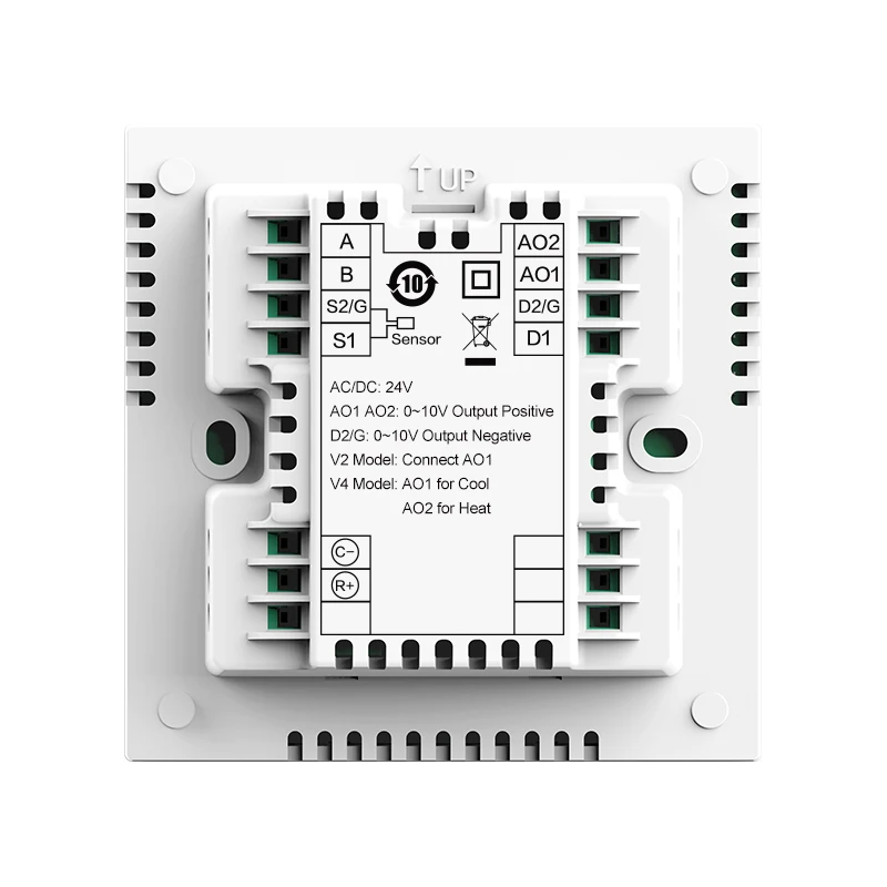 HaiLin 4 Pipe FCU Thermostat 0-10V Modulating Valve  24V RS485 Programmable Schedule Remote Sensor OEM