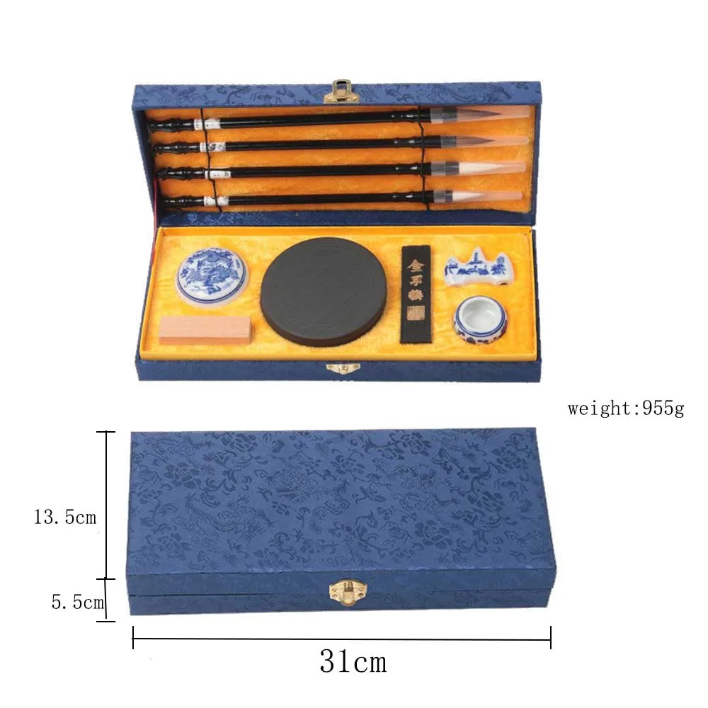 Customizable Chinese Calligraphy Set Gift Box Packages Chinese Calligraphy Brush For Four Treasures Of Study