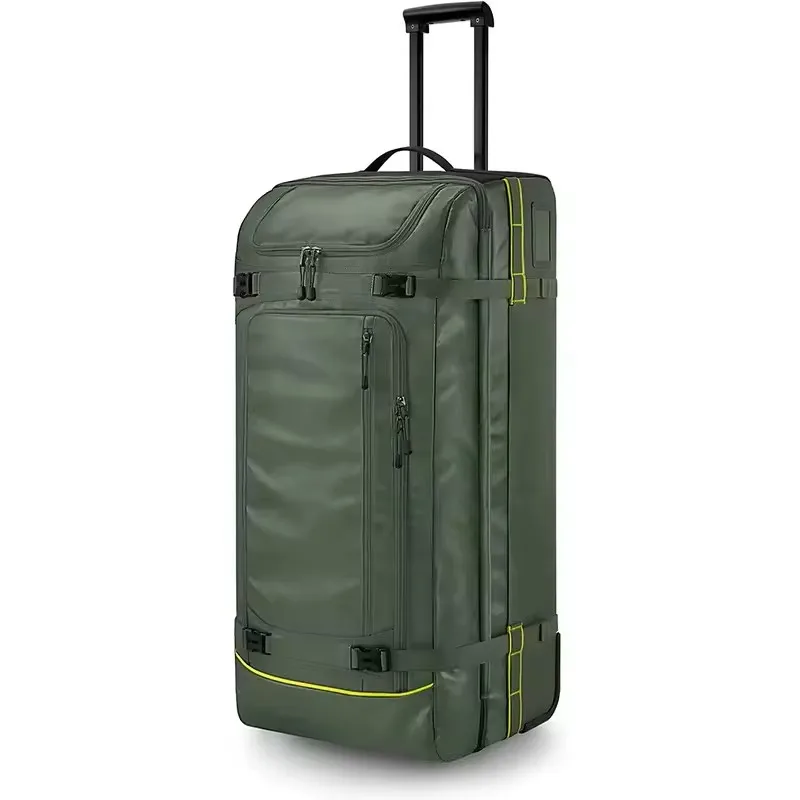 BSCI Large Waterproof Soft Roller Camping Trolley Luggage Duffel Rolling Wheeled Gym Sports Duffle Travel Bag with Wheels