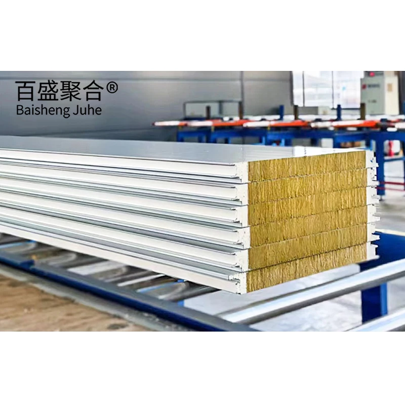 50mm density rock wool pu sandwich panel roof wall exterior sandwich board for heat thermal insulations materials