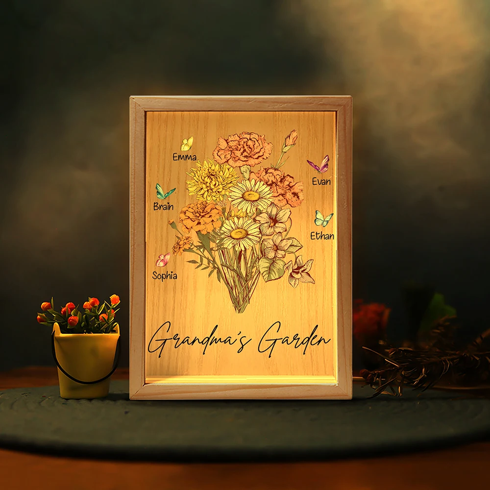 Crystal Logo Customized Portable Display Acrylic Photo Frame Night Led Light Box