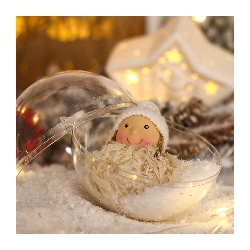 Factory PS 4CM-30CM Openable hollow Hanging clear transparent Xmas Christmas Ornaments Plastic Ball