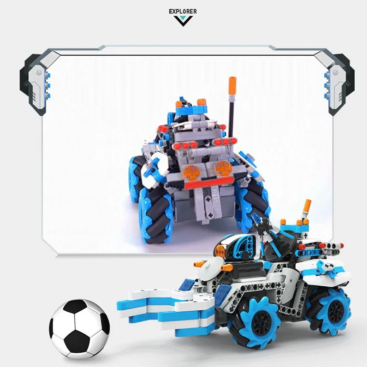 489PCS Educational Assembly Toys Intelligent Programming Building Block Remote Control Engineering Football Car Set