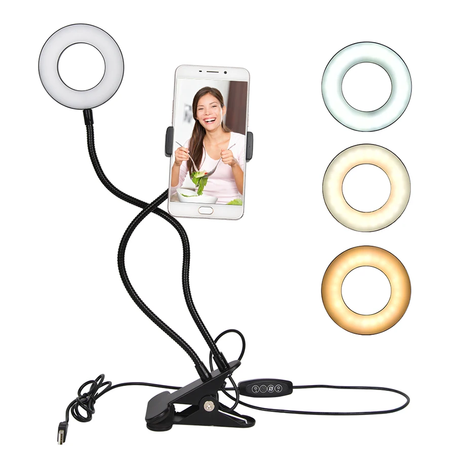 
Universal cell phone Stand led selfie ring light For Live Stream Video Chat 