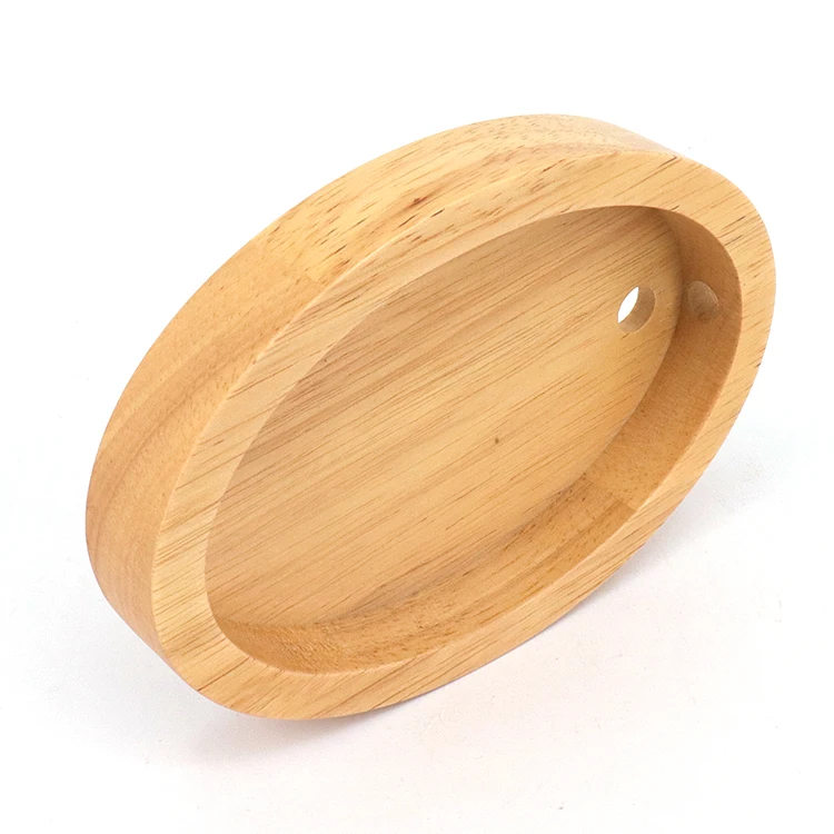 Handmade Modern Art Beech Wood Lampstand Board with round Polished Wooden Lid and Base Whole Sale