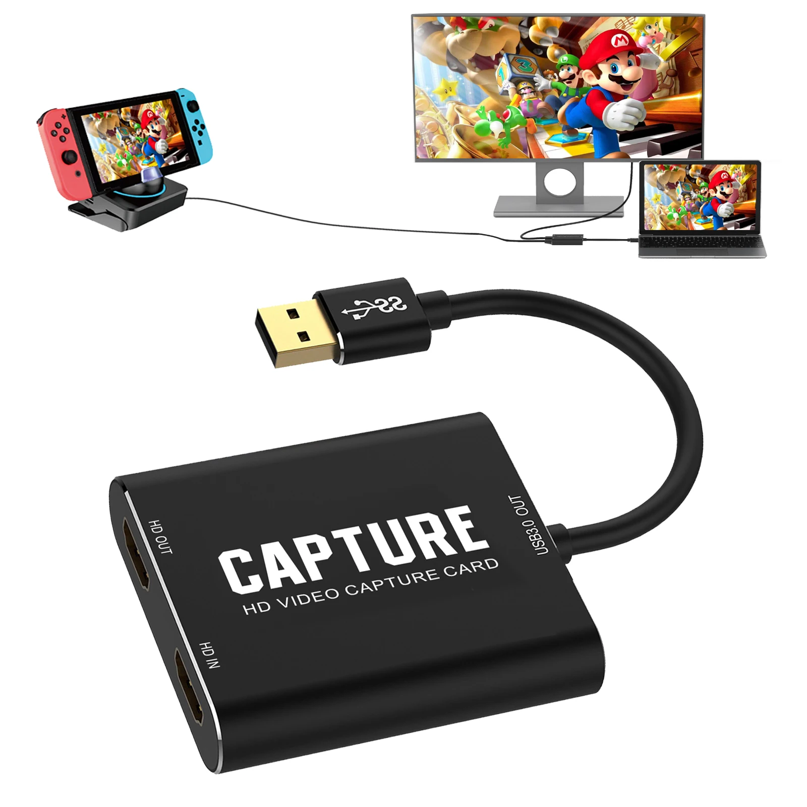 Lightweight 1080 Full HD HDM I to USB 3.0 and HMD I  VHS to Digital Converter Video Capture Card