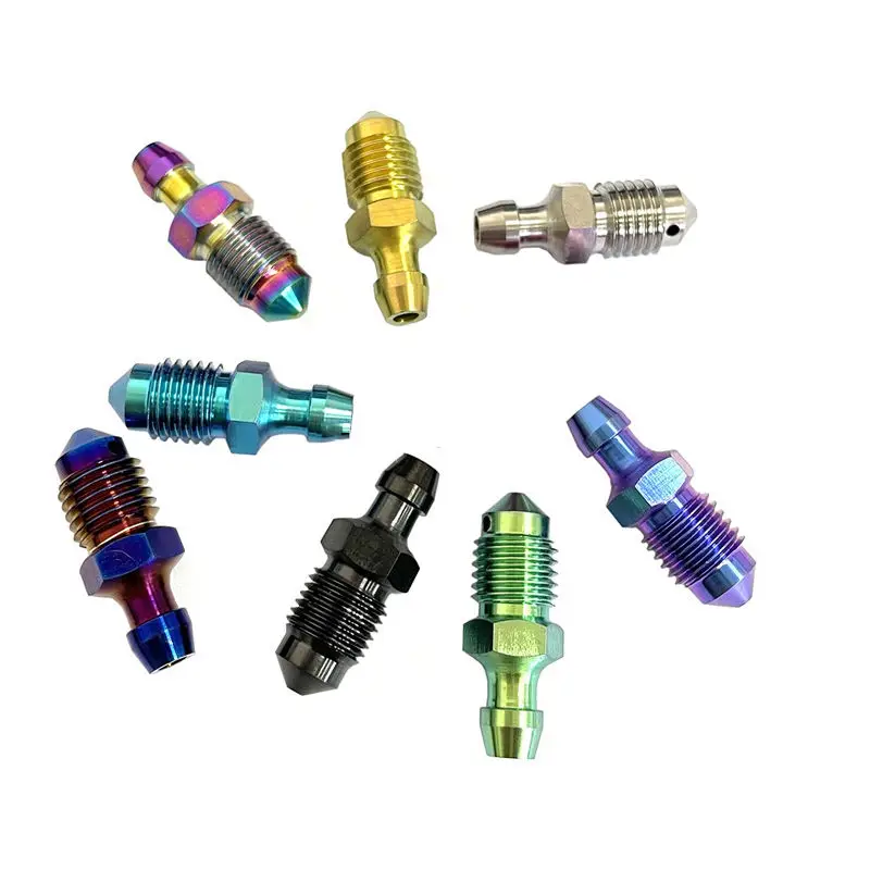 Gr5 M10 Titanium Motorcycle Front Brake Caliper Bleed Nipple Bolts Kit