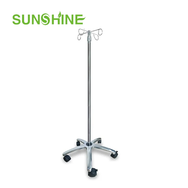 BE439 IV Pole with LightWeight Aluminum Base Durable Medical IV Pole For Hospital Height Adjustable IV Pole Base