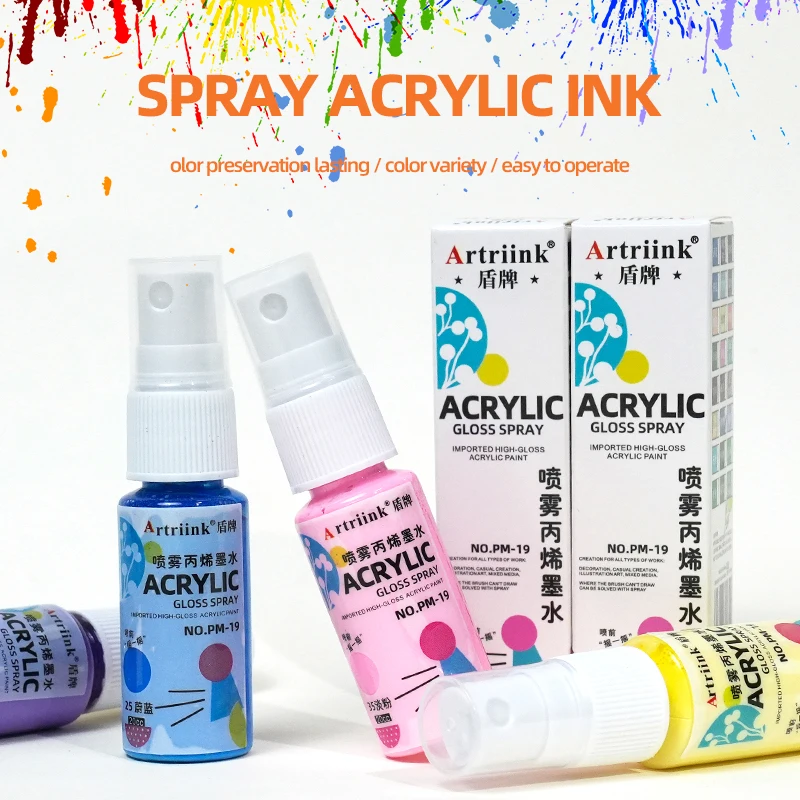 Multiple colors artists gloss spray quick dry spray color inks acrylic ink paint for ceramic art decorations
