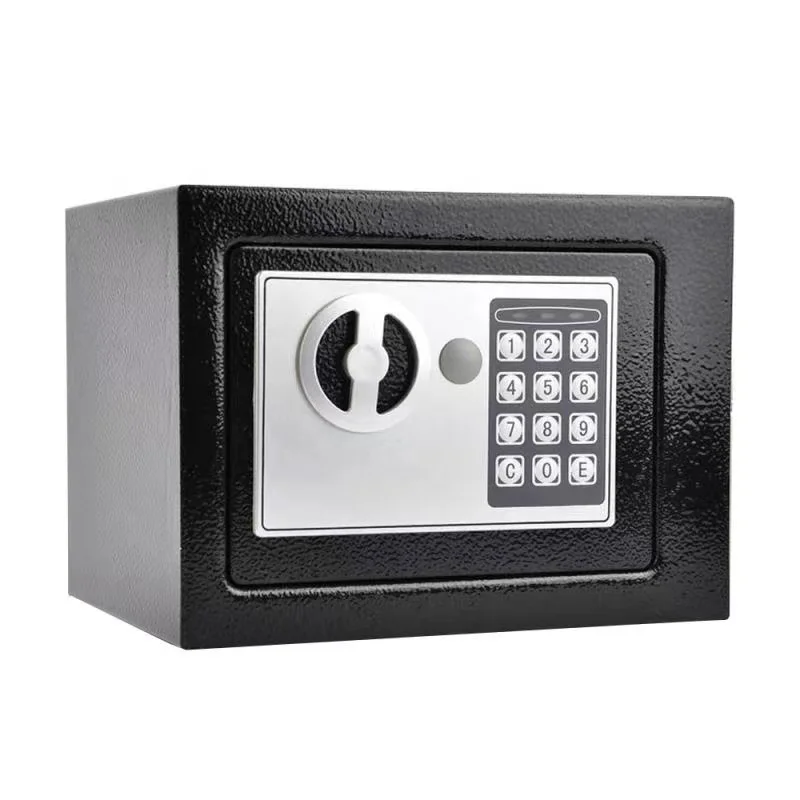 Hot selling safe with digital password lock, small electronic mini deposit key, office and household metal safe