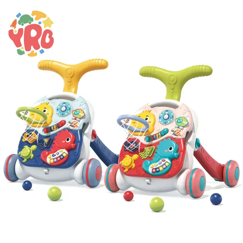 2 in 1 Multifunction Baby Learning Activity Cheap kids Musical Stroller Toy baby walker For Kids Gift