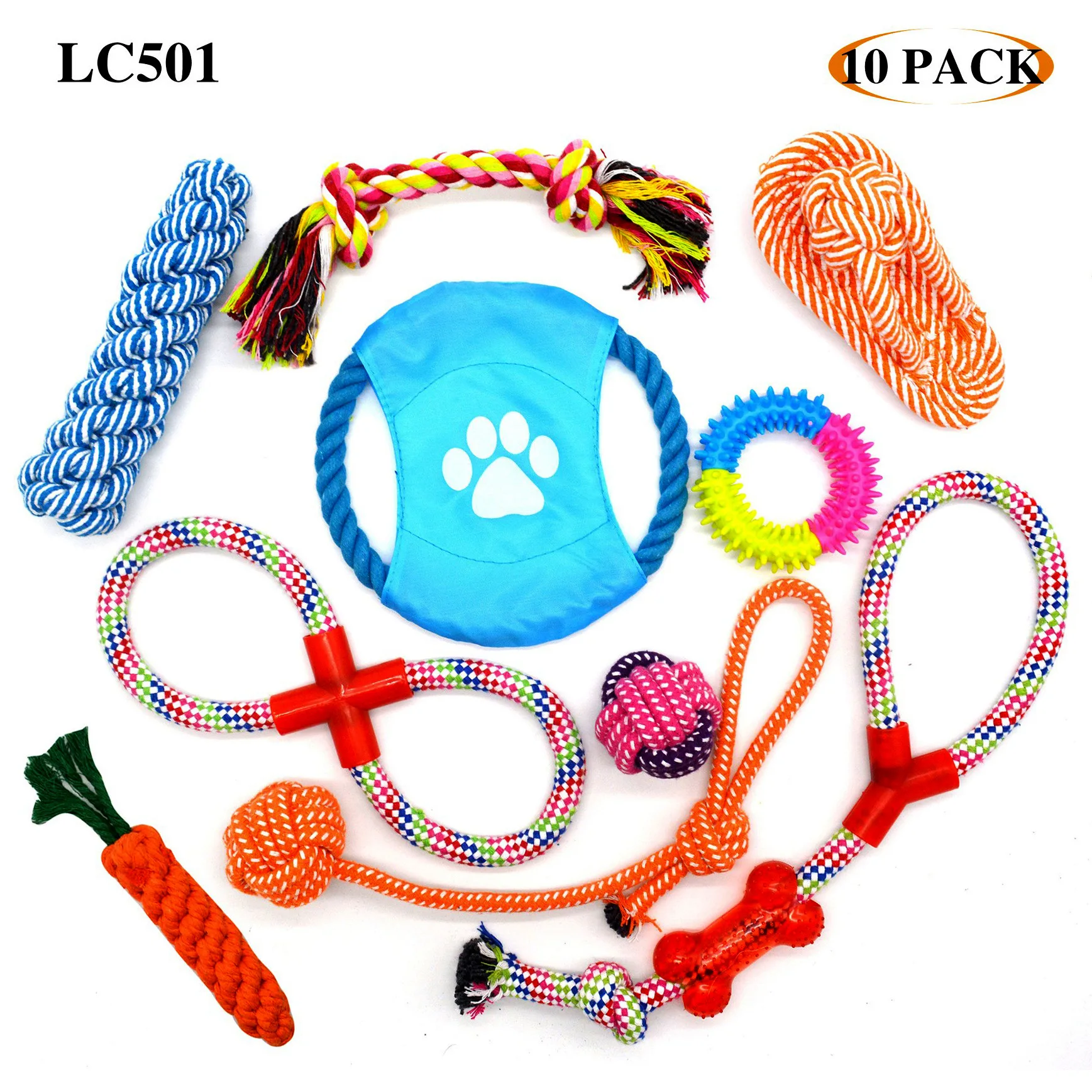 Support Drop shipping Wholesale Colorful 12 pack Dental Custom Cotton Durable Rope Dog Chew Set Pet Toy for Dog Tooth Cleaning
