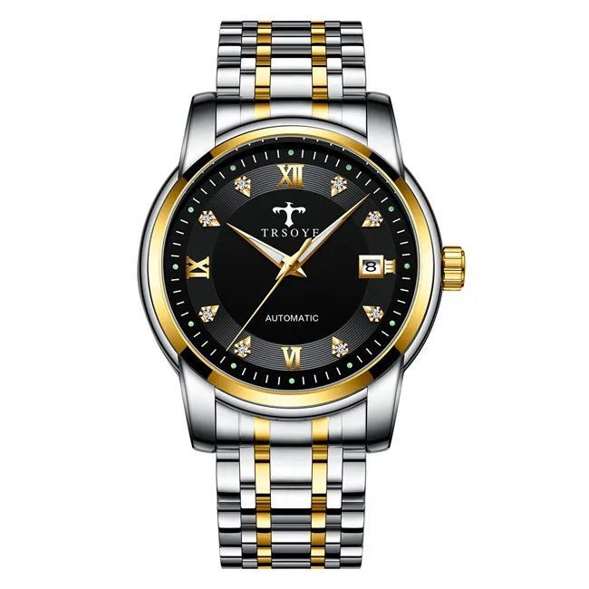 Wrist Watch Gold Skeleton Waterproof Luxury Automatic High Quality Stainless Steel Tourbil Wholesale Custom Men Mechanical Watch
