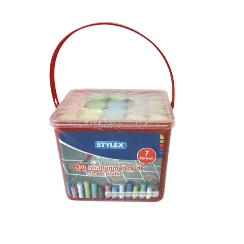 20pcs chalk set in bucket sidewalk chalk street chalk dustless colorful for children