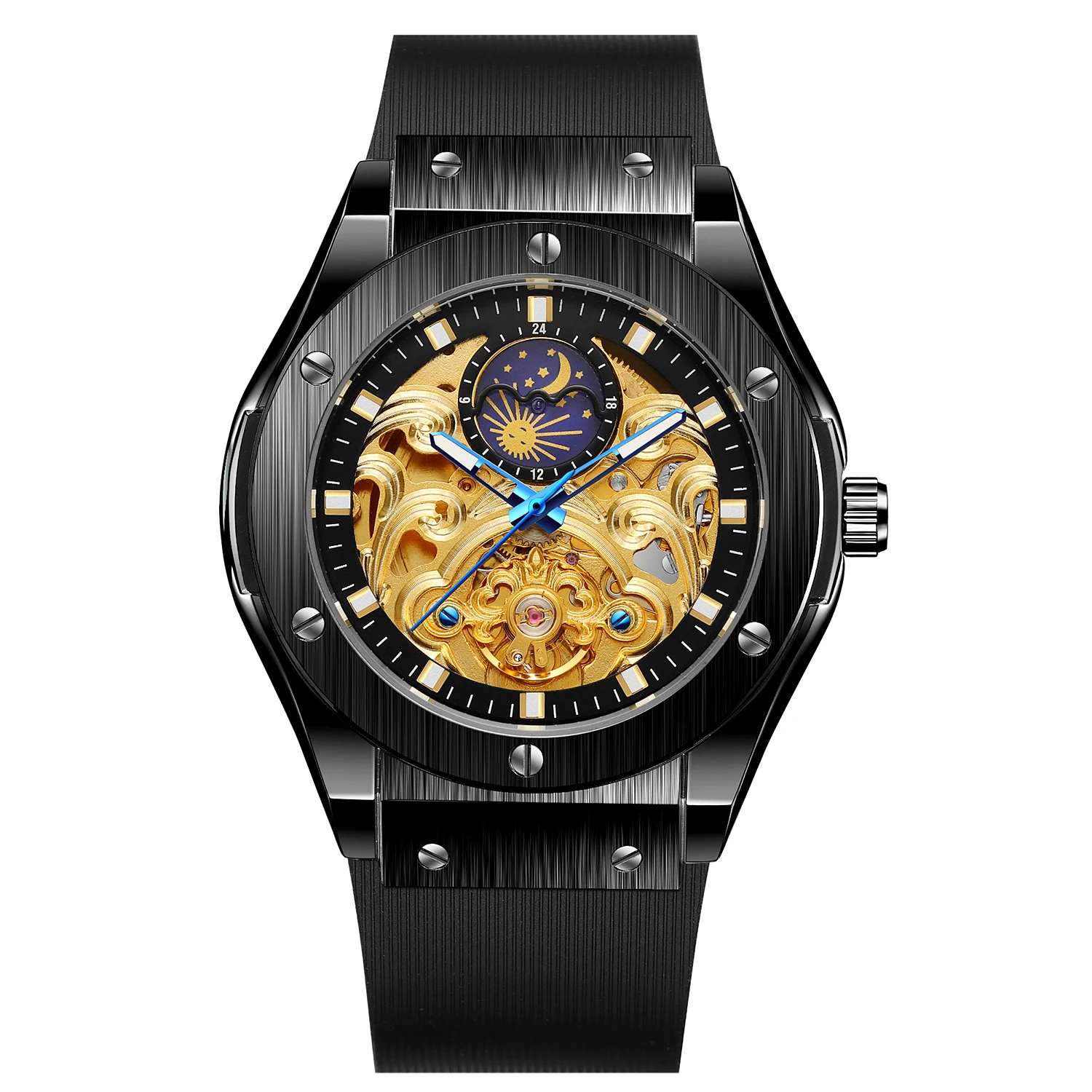2023 Newest factory wholesale watch Forsining multi color with roman numbers Reloj Relogio skeleton automatic men wrist watches