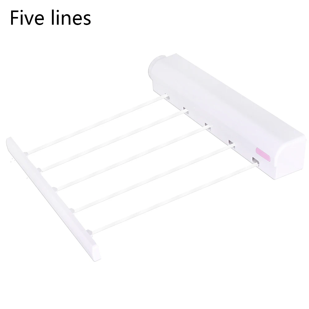 Retractable Indoor Clothes Hanger Rope Wall Mounted Hanger Drying Towel Rack Clothesline Bathroom Clothes Dryer