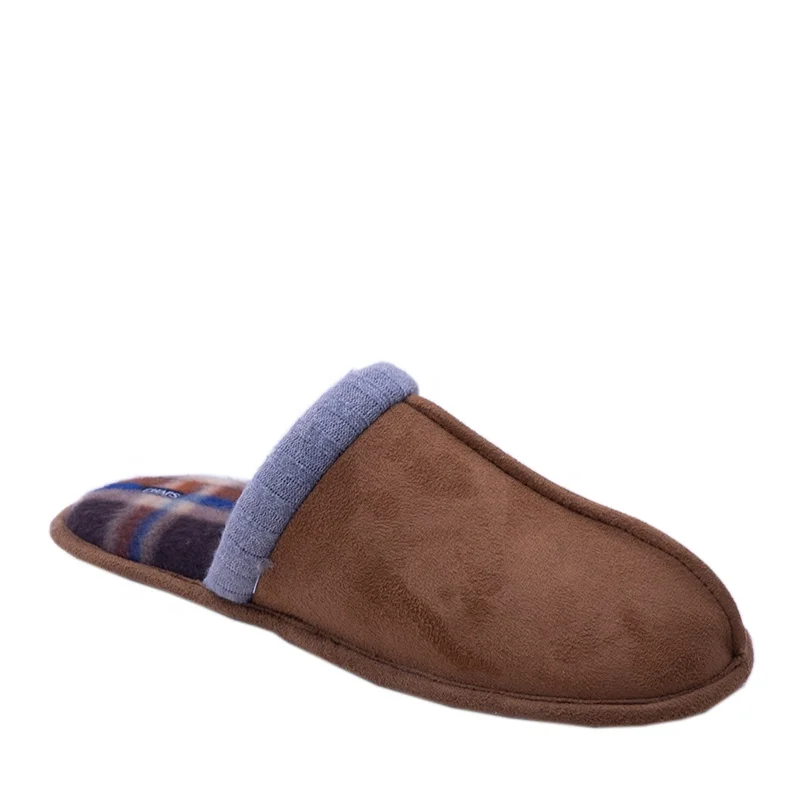 Fashionable Winter House Shoes brown Cow Suede color Upper Indoor Moccasins for Men