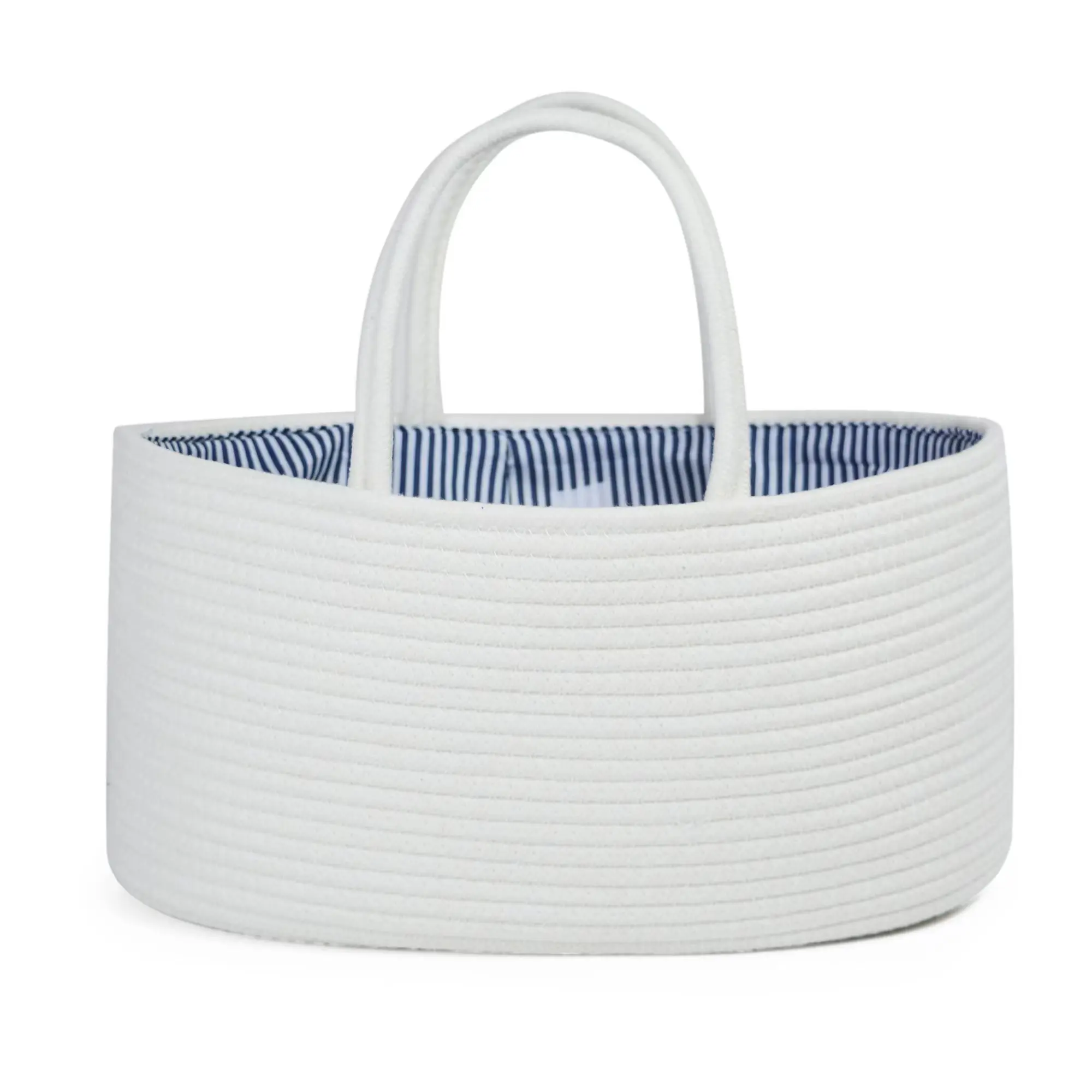 Custom Cotton Rope Baby Diaper Caddy Organizer With Removeable Insert Baby Kids Nursery Storage Basket