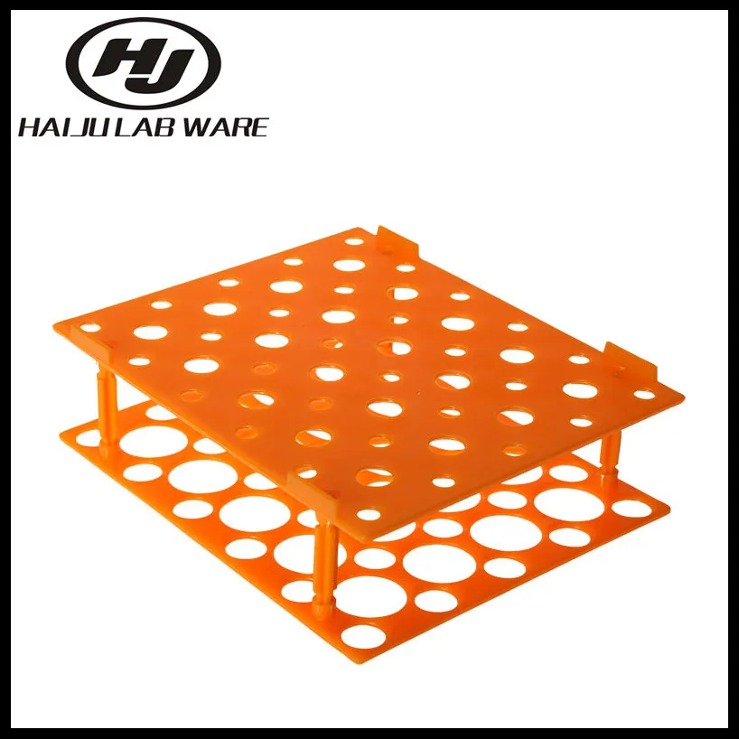 HAIJU Factory Orange ABS Plastic  Two Layers Laboratory Test Tube Holder For 10ml 50ml 150ml Centrifugal Tube