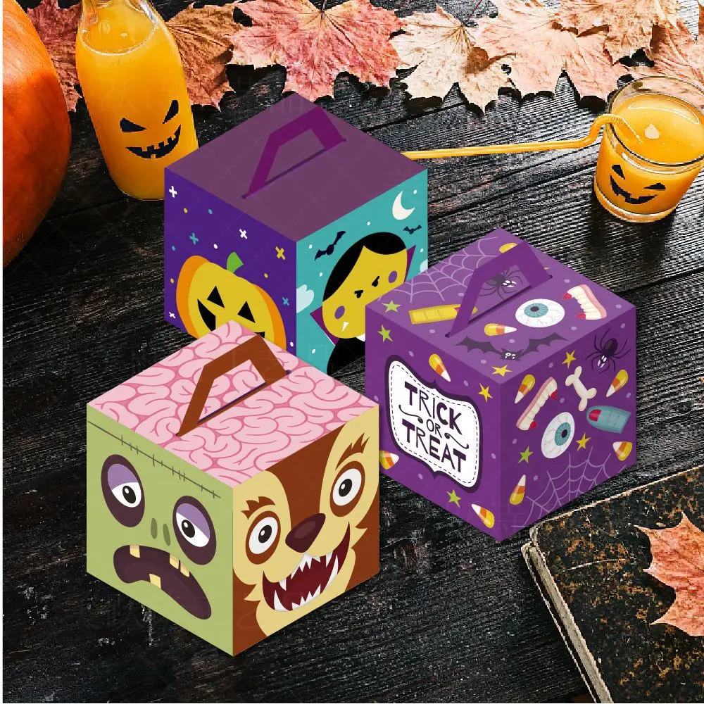KEWEI T462 Manufacturer Price Halloween Customized Candy Box Small Gift Carton Halloween Supplies