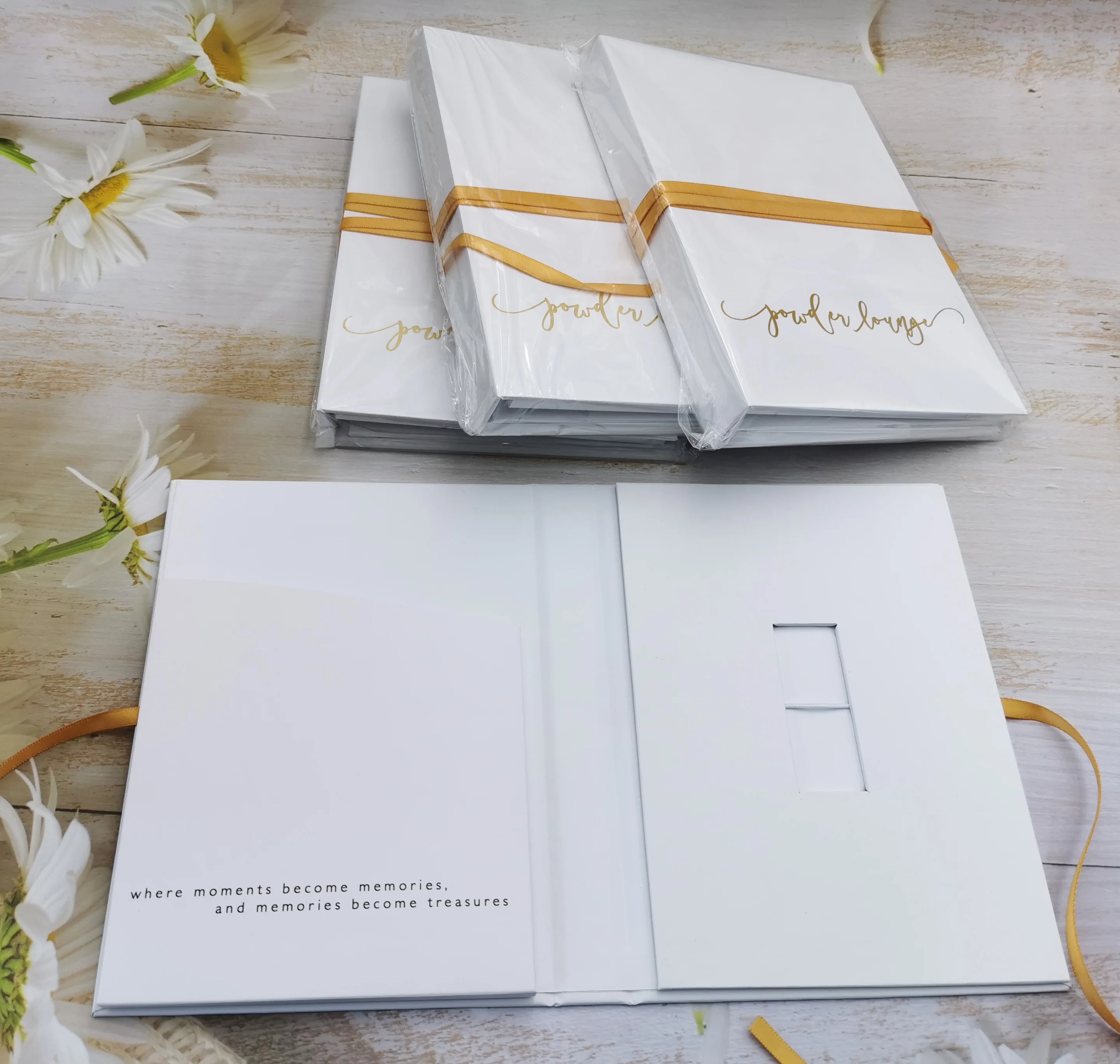 OEM  4*6 5X7 6*8 inch prints Special Paper Wedding Album Folio Photo Box USB Flash Drives presentation Gift photograph Box