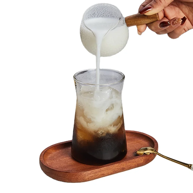 Высококачественная боросиликатная стеклянная дорожная кофейная чашка с деревянной стружкой, изолированный Набор для кофе и чая