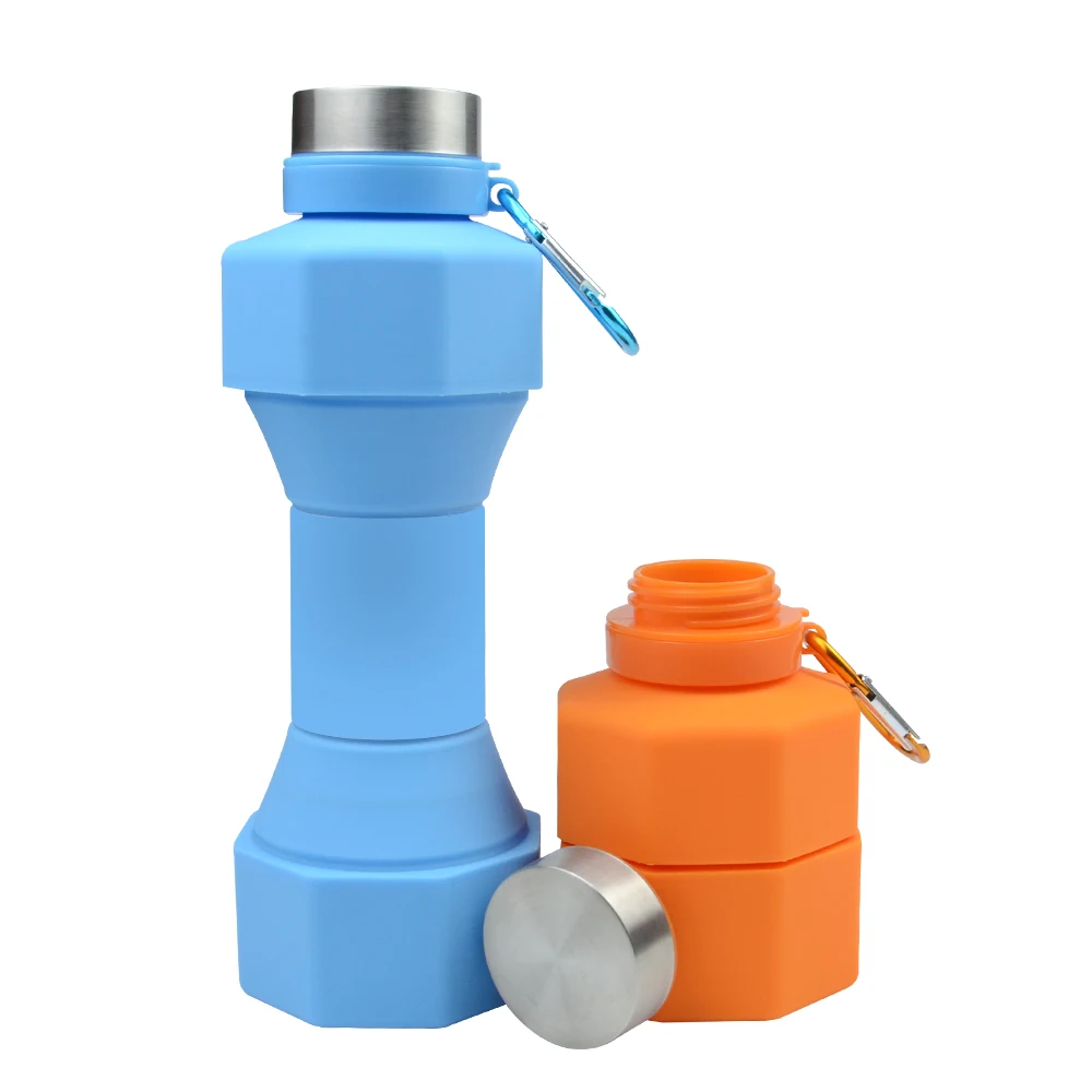Portable 650ml Outdoor Running Fitness Sports Creative Silicone Folding Drinking Water Bottle