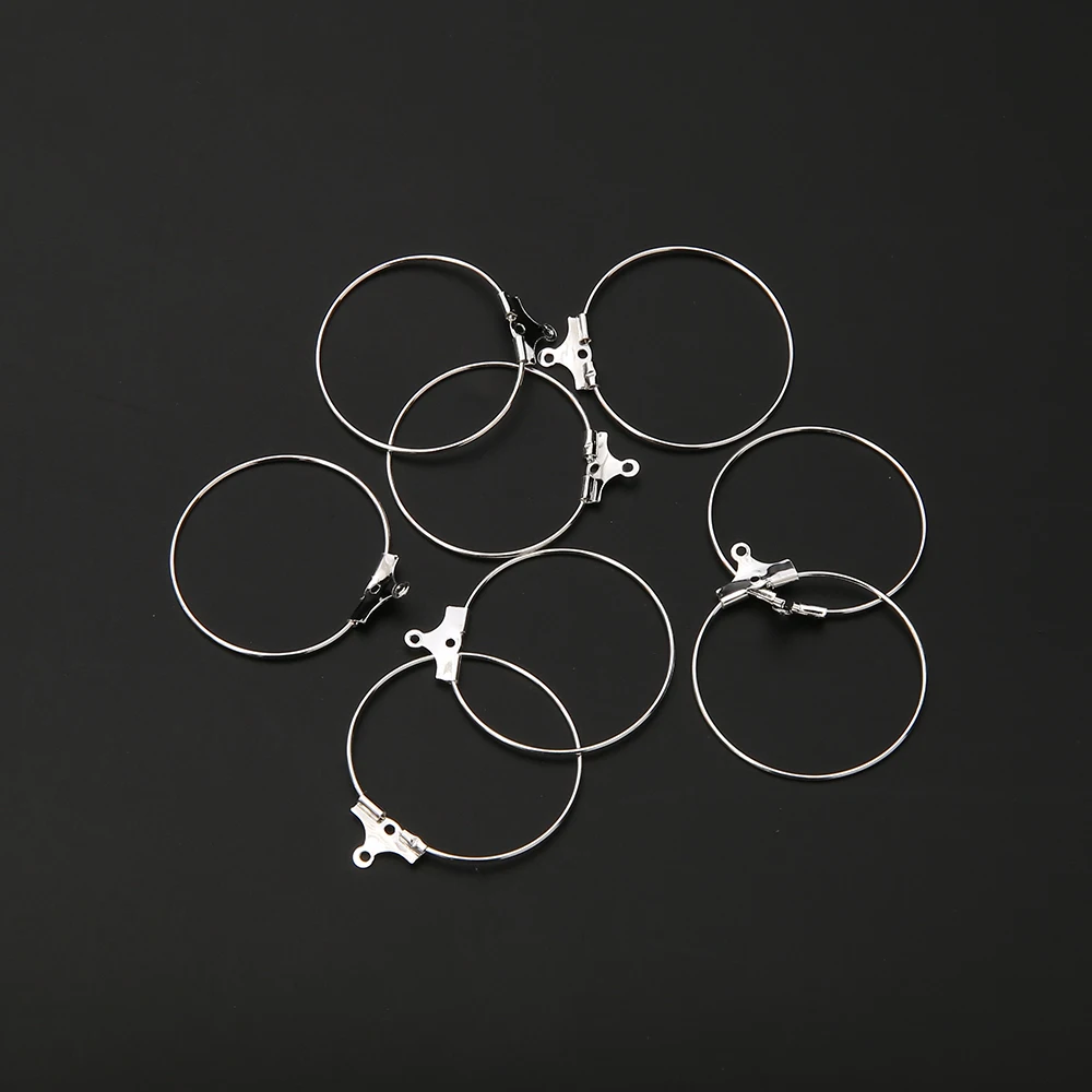 25mm 30mm 35mm 40mm Atainlesssteel Round Hanger Earring Tassel Material 9 Word Loop for Diy Earrings Accessories Batch Jewelry