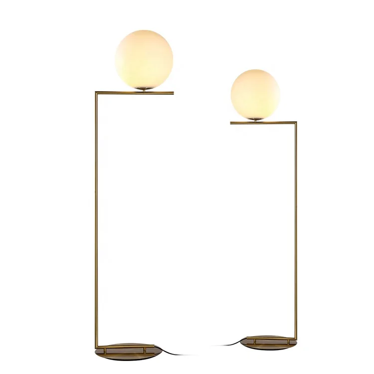 Светодиодная Напольная Лампа, латунная подставка, стеклянный шар, затенение, Современное украшение, OEM, ODM, живопись, 80 ножных переключателей ламп/ламп, 1 шт. EP 50000