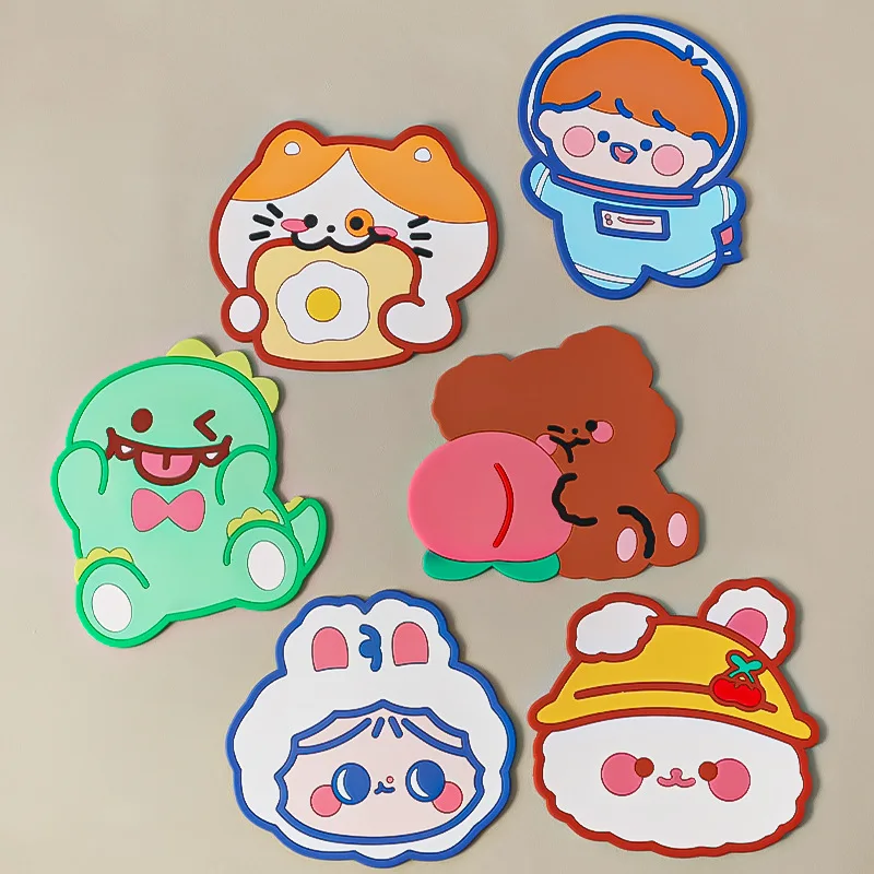 Cute ins wind non-slip heat insulation pad home kitchen silicone tea coaster