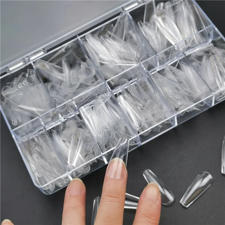 Artificial Nails Private Label Long Ballerina  Press on Nails for Women with Custom Packaging nail capsules
