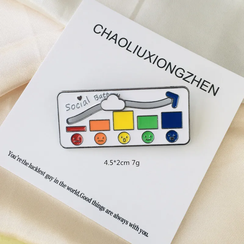 Hot Selling Brooch Personalized Sliding Social Electric Metal Badge Brooch