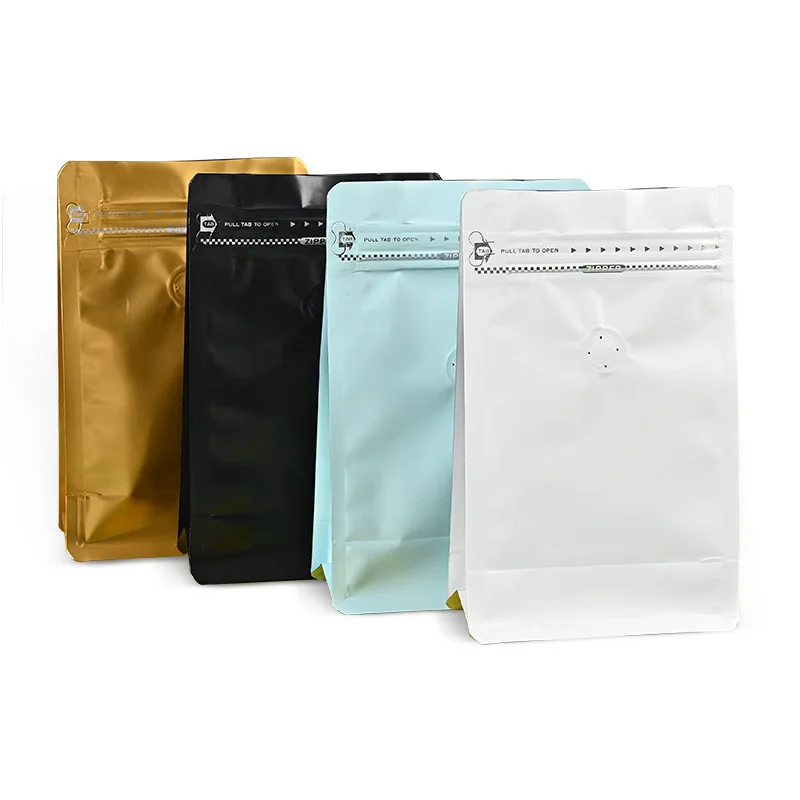 yunfeng YUNFENG In Stock Half A Pound 250g 250 gram Resealable Ziplock Wholesale One Way Valve Pouch Packaging Bean Coffee Bags