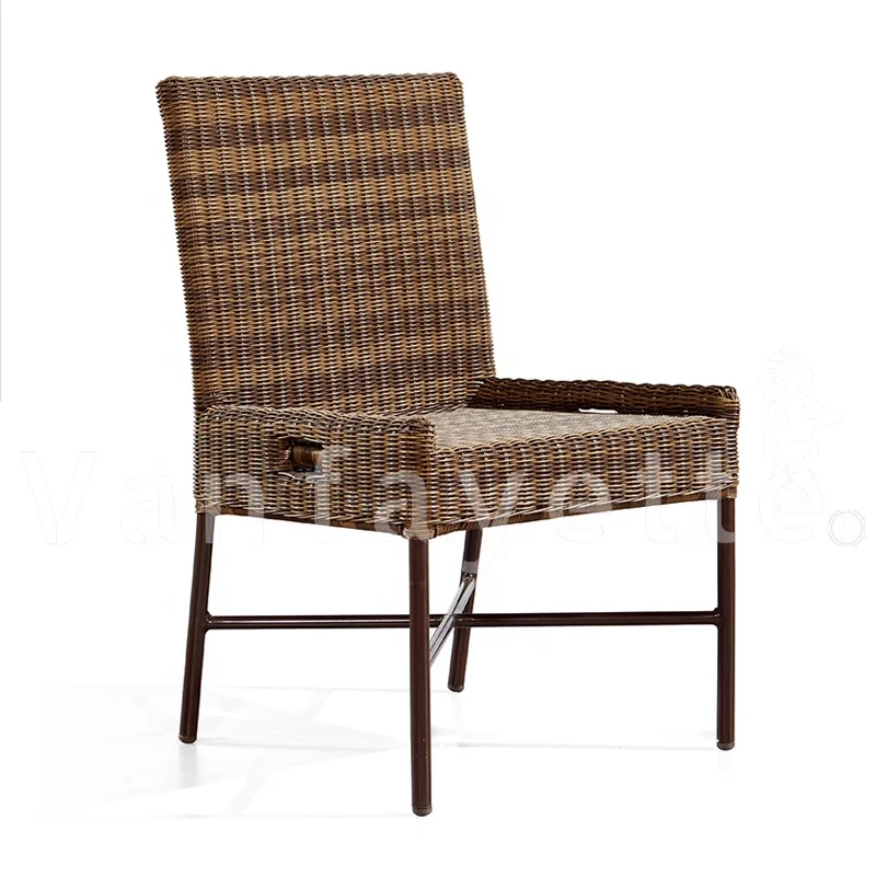 Woven Rattan Products Cane Outdoor Dining Chairs Rattan Garden Dining Chairs Rattan and Metal Dining Chairs