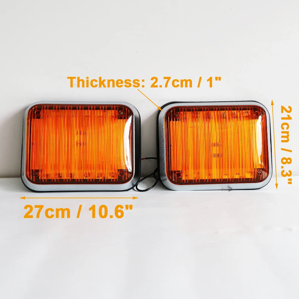 High Brightness Car Truck Side Strobe Lights COB White Grille Lights Emergency Warning Light For Roadway Safety 2-flash Pair