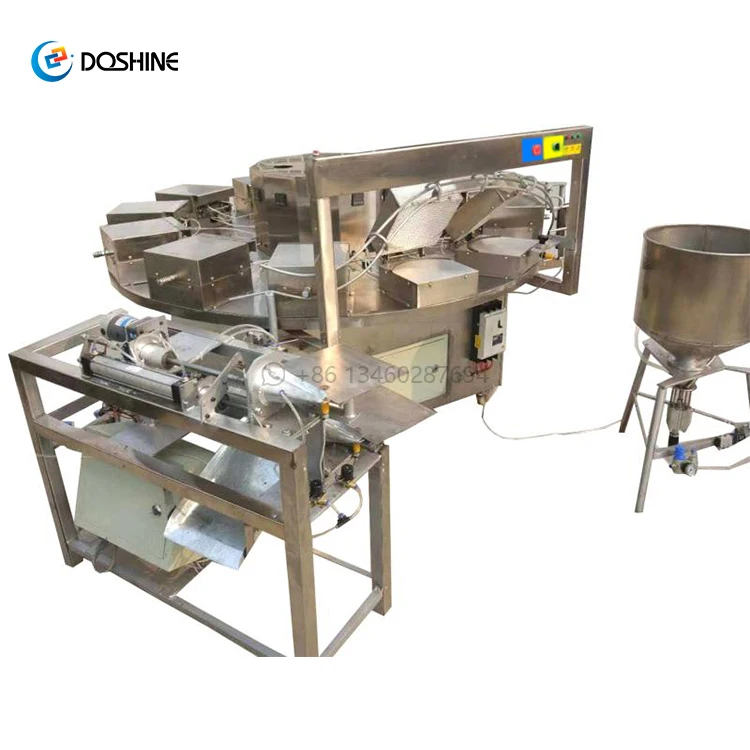 Automatic Rolled Sugar Cone Baking Machine / Ice Cream Cone Making Machine / Pizza Waffle Cone Production Line